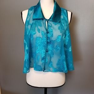 VTG California Dynasty sheer sleeveless crop top